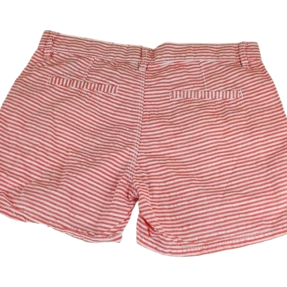 Girls Striped Pockets Shorts Adjustable Waist Red and White, Size 16